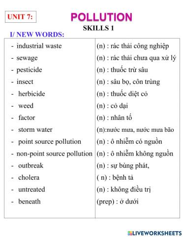 English 8- unit 7- skills 1