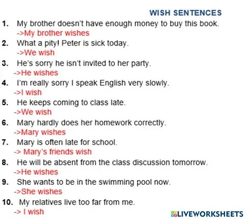 Wish sentence