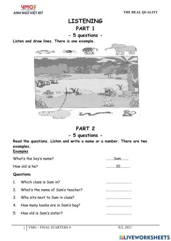 Final test Chameleon S4 - Listening