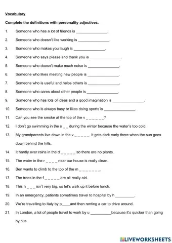 PP3 - review 1 test- vocabulary