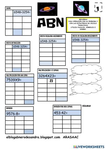 Ficha repaso abn 5º primaria