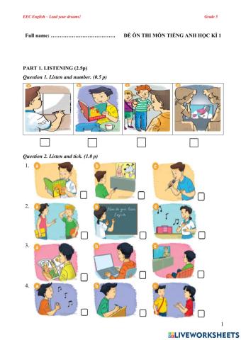 EG5 Semester 1  Test