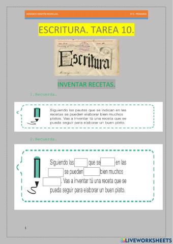 Escritura. Tarea 10.