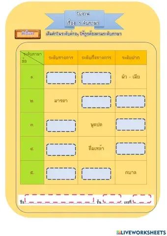 ระดับภาษา