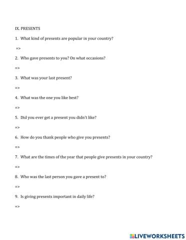 Hội thoại cơ bản - QUÀ TẶNG