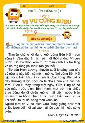 Ôn tập Đọc - hiểu