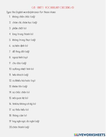 G11 - unit 1 - vocabulary checking (1)
