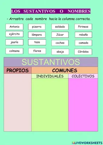 Sustantivos propios y comunes