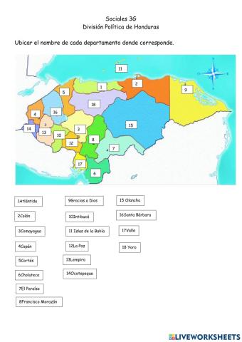 Departamentos Honduras