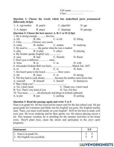 Kiểm tra cuối kỳ  1 8 cu