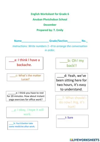Office health problem conversation