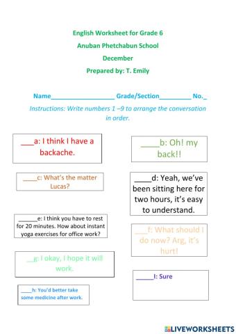 Office health problem conversation