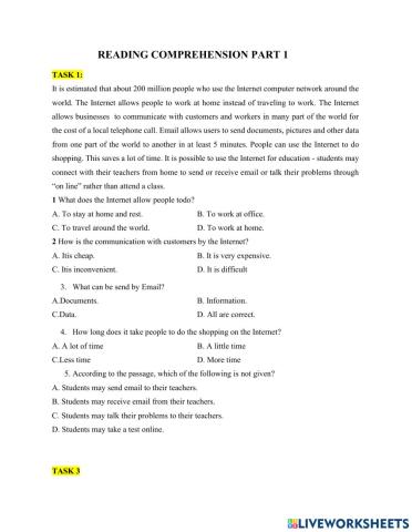 Reading comprehension