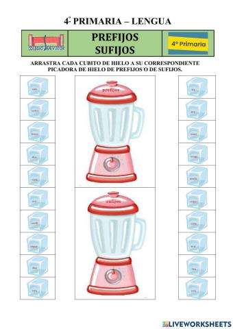 PREFIJOS Y SUFIJOS cubitos de hielo