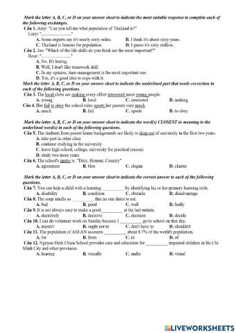 English Ms Hien test 10 minutes