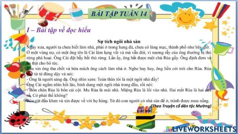 Phiếu bài tập cuối tuần (tuần 14)