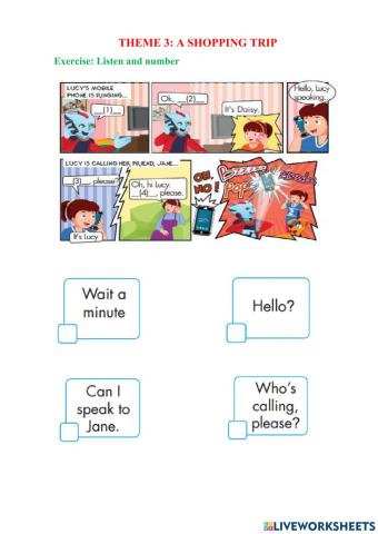 Theme 3 a shopping trip