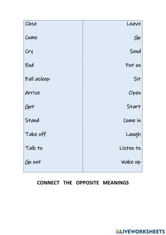 Connect the Opposites