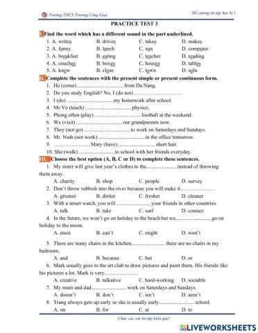 Grade 6 TCG I test 3