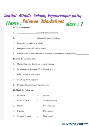 Senthil middle school, keppurengan patty- cl:7 science online worksheet- prepared by r.kumanan