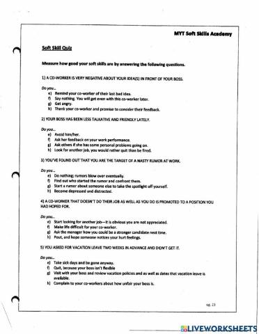 Soft Skills in the Workplace