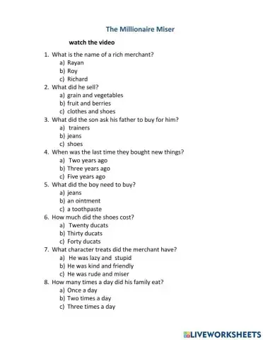 The Millionaire Miser