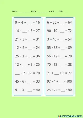 Batuketak eta kenketak