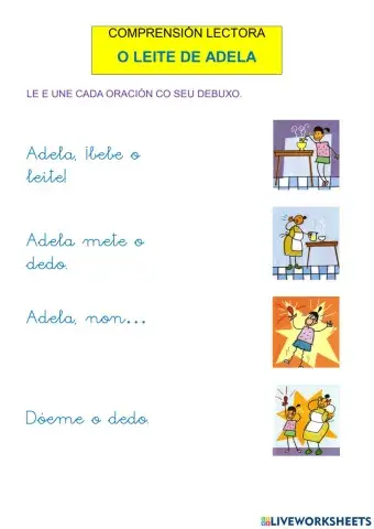 Comprensión lectora O LEITE DE ADELA