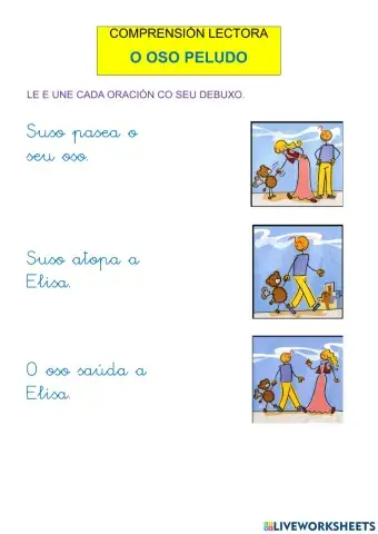 Comprensión lectora O OSO PELUDO