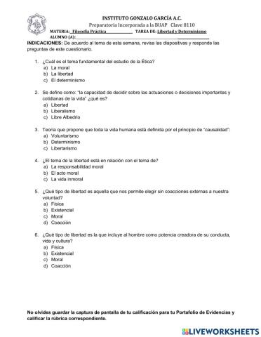 Libertad y determinismo