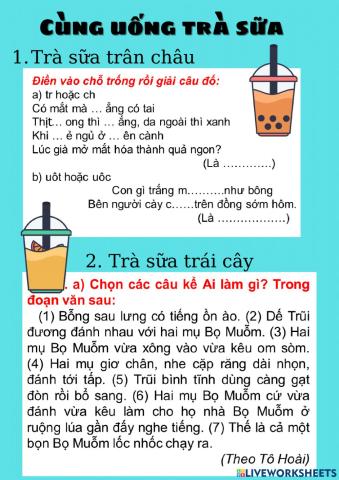 Bài tập tiếng việt tuần 20