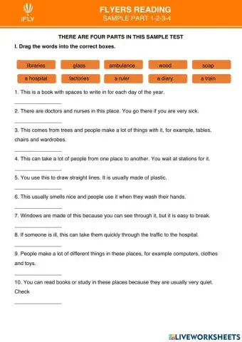 Flyers reading practice