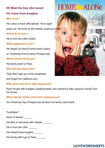 Home alone (irregular verbs and question words)