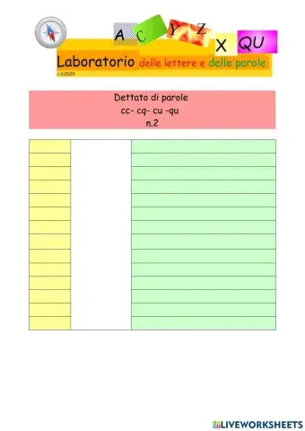 Dettato cu - qu -ccu - cqu n.2