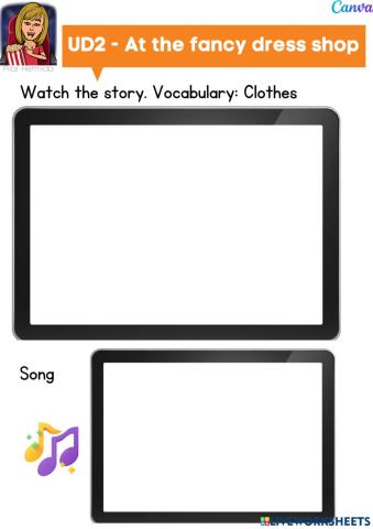 3EP UD2 Story vocabulay At the fancy dress shop