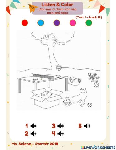 Listening - Starters 2018 - Test 1.3 - Part 4