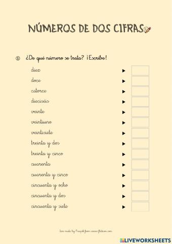 Números de dos cifras