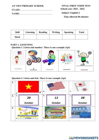 Fianls first term test