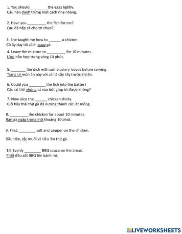 Unit 7: Recipes and Eating Habits