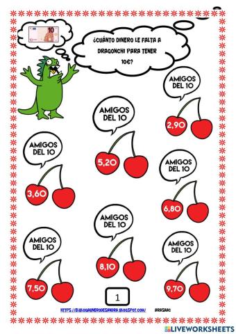 Los amigos del 10 con decimales