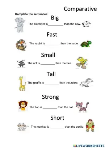 Comparative Adjectives worksheet