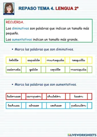 LENGUA 2º Repaso tema 4