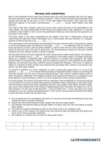 Heroes and celetbrities