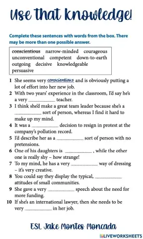 C1 - Vocabulary (People's impression) 