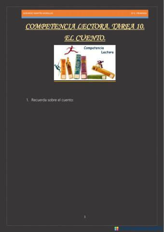 Competencia lectora. Tarea 10.