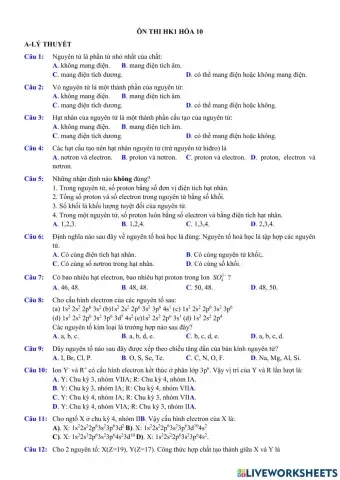 Ôn tập hk1 hóa 10