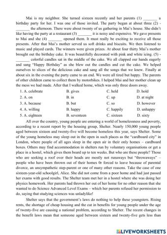 Reading ôn hk1 lớp 11