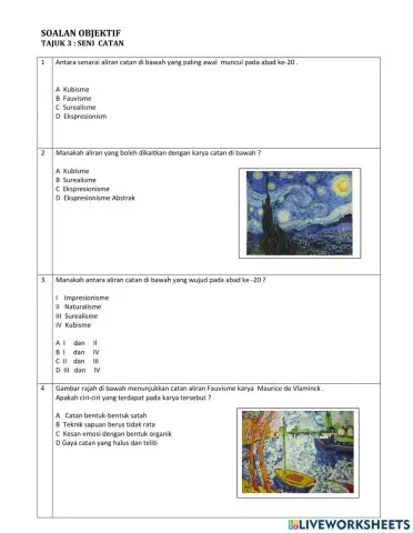 Tingkatan 5 tajuk 3 : Seni  Catan