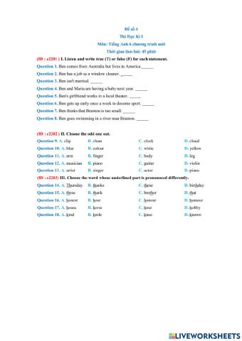 L6 - HK1 - Đề 4.1