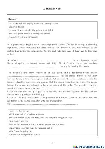 A Monster Calls Summary